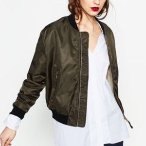 Zara Bomber Zip Up Jacket NWOT Size Medium